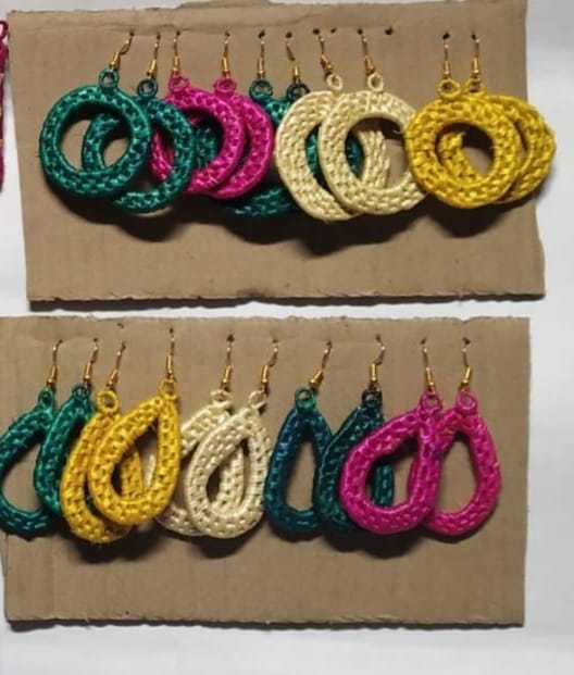 Handmade Sikki Grass Earrings – Eco-Friendly Ethnic Jewelry | Bihar Handicraft