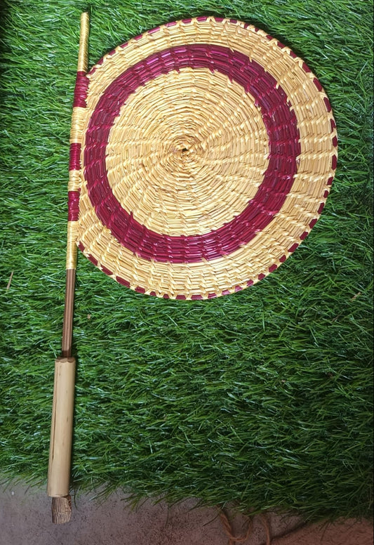 Handcrafted Sikki Grass Traditional Fan – Eco-Friendly Bamboo Handle | Bihar Art