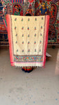 325  Handmade Madhubani Painting Dupatta – Elegant Floral Motifs on Cotton | Bihar Handicraft