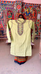 329 Handmade Cotton Kurta with Madhubani Painting – Elegant Ethnic Wear | Bihar Handicraft