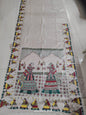 Handcrafted Manjusha Painting Saree – Off-White Base with Folk Dance Motifs | Bihar Traditional Art