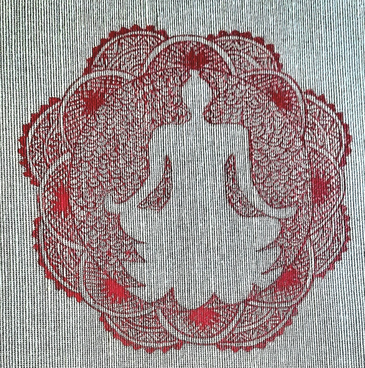 Handcrafted Manjusha Painting – Meditative Silhouette with Lotus Mandala Design | Bihar Folk Art